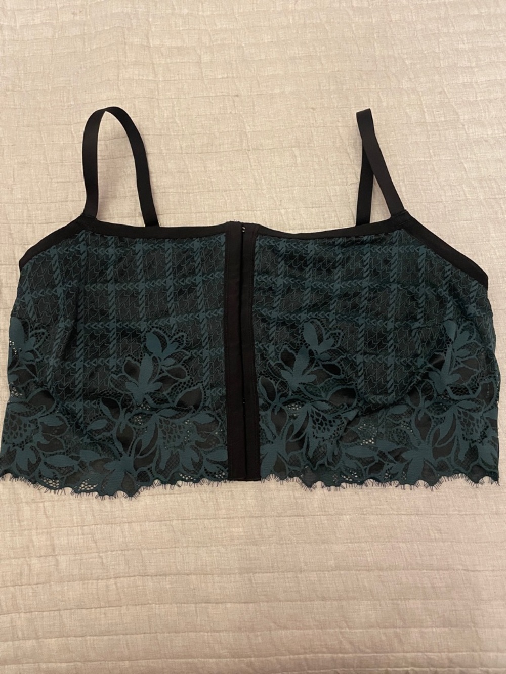 Aerie Lace Overlay Bralette with Black Straps